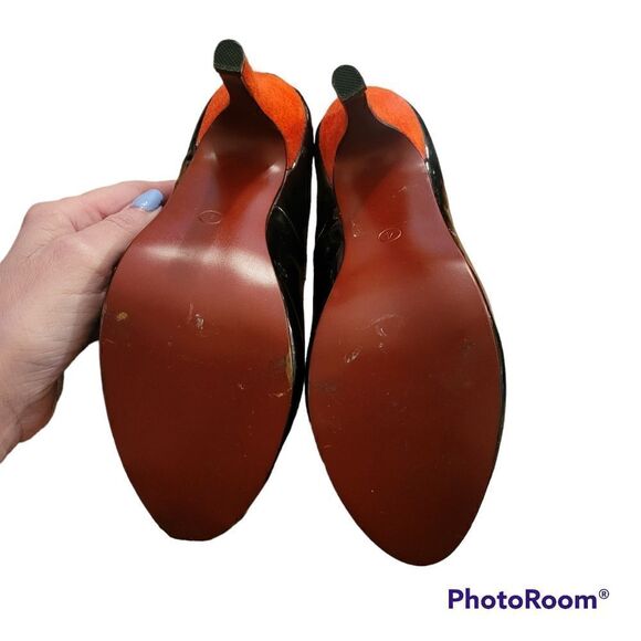 Asos red bottom black patent leather with red suede heels - Picture 6 of 7